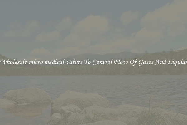 Wholesale micro medical valves To Control Flow Of Gases And Liquids