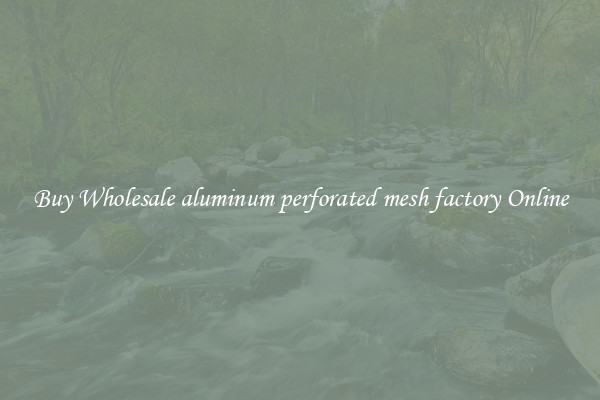 Buy Wholesale aluminum perforated mesh factory Online