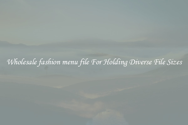 Wholesale fashion menu file For Holding Diverse File Sizes