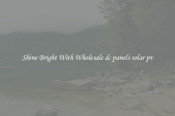 Shine Bright With Wholesale dc panels solar pv