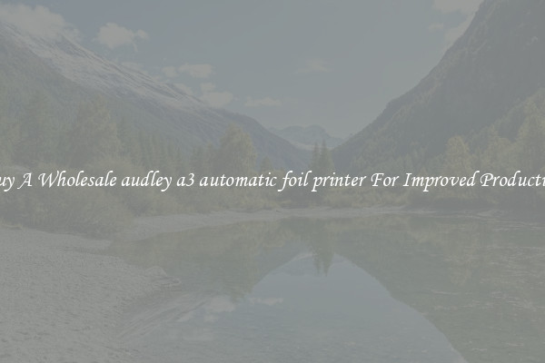 Buy A Wholesale audley a3 automatic foil printer For Improved Production