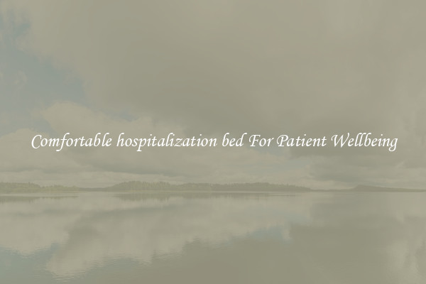 Comfortable hospitalization bed For Patient Wellbeing
