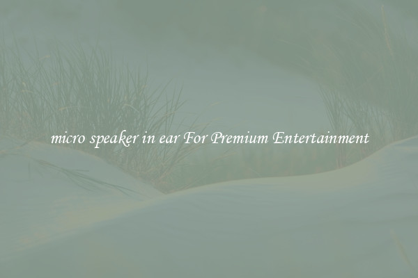 micro speaker in ear For Premium Entertainment