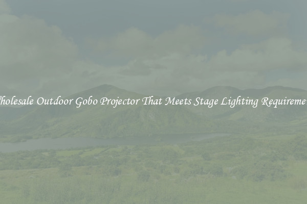 Wholesale Outdoor Gobo Projector That Meets Stage Lighting Requirements