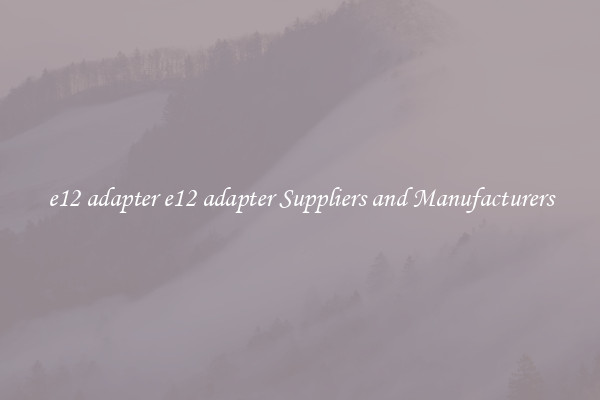 e12 adapter e12 adapter Suppliers and Manufacturers