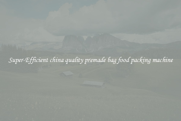 Super-Efficient china quality premade bag food packing machine