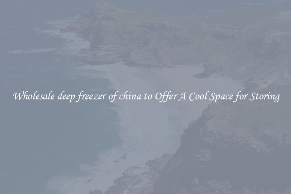 Wholesale deep freezer of china to Offer A Cool Space for Storing
